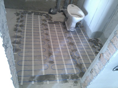 Тёплый пол в ванной при помощи греющего мата Elektra EkoMat 160