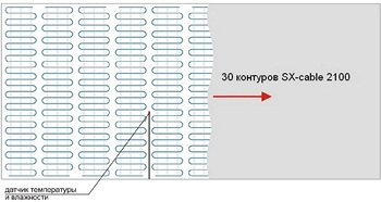 Расположение нагревательных матов обогрева паркинга