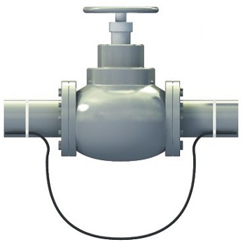 Вариант укладки кабеля на задвижку