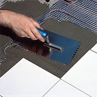 Монтаж плитки непосредственно на греющий мат