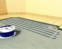 Установка нагревательного кабеля с помощью скотча